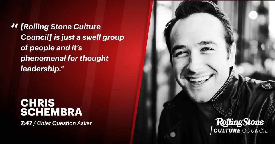 Rolling Stone Culture Council member Chris Schembra 