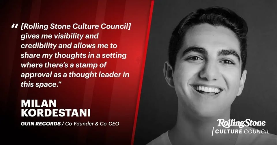 Rolling Stone Culture Council member Milan Kordestani 