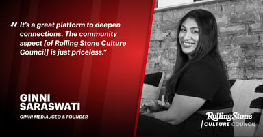 Rolling Stone Culture Council member Ginni Saraswati