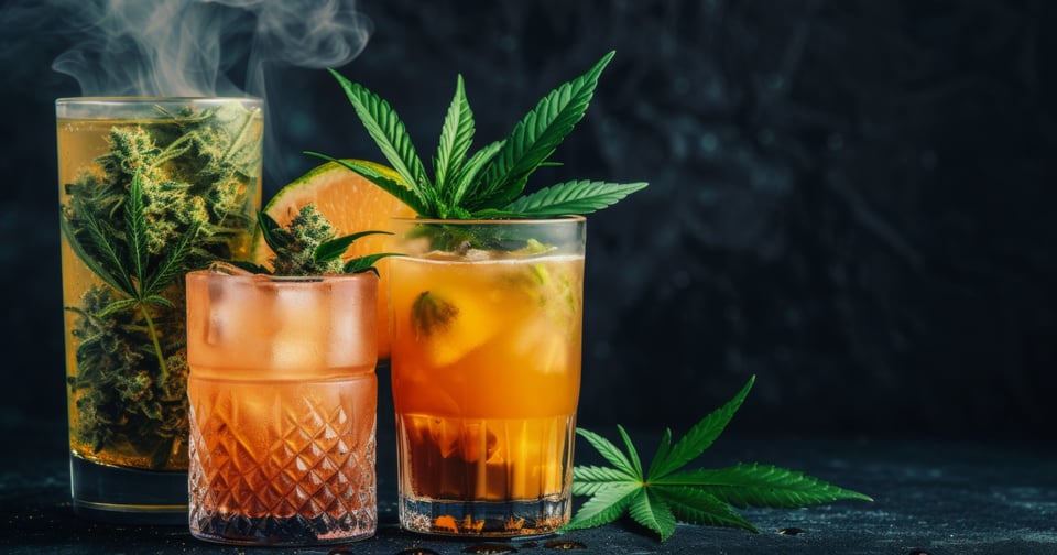 drinks infused with cannabis leaves