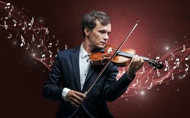 Violinist playing music